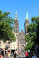 St Lawrence Church at end of Karolinenstraße. Nuremberg, Germany.