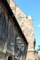 Lamp posts beside St Lawrence Church. Nuremberg, Germany.