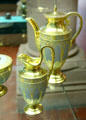 Porcelain coffee & tea pots by Nymphenburg of Munich at Germanisches Nationalmuseum. Nuremberg, Germany.