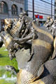 Couple strangling each other detail on Marriage Carousel sculpture. Nuremberg, Germany.