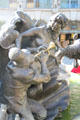 Wife with trumpeter detail on Marriage Carousel sculpture. Nuremberg, Germany.