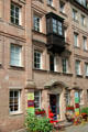 Building at end Max Bridge near Pegnitz River. Nuremberg, Germany.