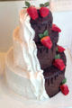 White & dark chocolate cake with strawberries. Nuremberg, Germany.