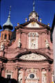Neumunster Collegiate Church , baroque west façade by Josef Greising. Würzburg, Germany
