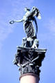 Figure on top of Koenig Wilhelm column on Schlossplatz. Stuttgart, Germany.