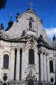 Zwiefalten Abbey church, part of former Benedictine monastery, adorned with statues. Zwiefalten, Germany