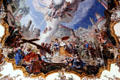 Finding of the Cross by Empress Helena ceiling mural at Holy Cross Church by Christoph Thomas Scheffler. Landsberg am Lech, Germany