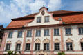 Building with Dutch style facade in old town. Günzburg, Germany.