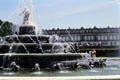 Fortuna fountain in front of Herrenchiemsee New Palace. Chiemsee, Germany.