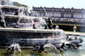 Carvings on fountain in front of Herrenchiemsee New Palace. Chiemsee, Germany.