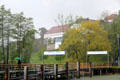 Ferry dock at Herreninsel on Chiemsee lake. Chiemsee, Germany.