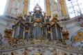 Baroque organ at Ettal Benedictine Abbey. Ettal village, Germany.