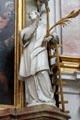 Statue of St Lawrence at Ettal Benedictine Abbey. Ettal village, Germany