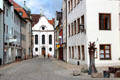 Krippkirche St Nikolaus of Myra on Reichenstrasse at foot of Schrannengasse. Füssen, Germany.