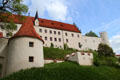 Hohes Schloss zu Füssen on slope over looking town. Füssen, Germany.