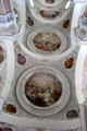 Ceiling frescos of life of St Mang at Basilica St Mang. Füssen, Germany.