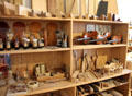 Display of items used for lute making in Museum of City of Füssen in Kloster St Mang. Füssen, Germany.