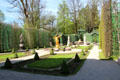 Statuary & fountain in formal garden of Linderhof Castle. Ettal, Germany.