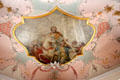 Ceiling painting by Franz Georg Hermann of King on horseback at Kempten Residenz. Kempten, Germany.