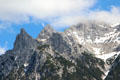 Alpine peaks viewed from Mittenwald area. Mittenwald, Germany.