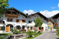 Row of buildings in traditional southern German style. Mittenwald, Germany.