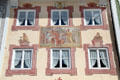 Nativity scene with three kings painted on Marktstraße building. Bad Tölz, Germany.