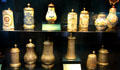 Jug display Ludwigsburg & Saltzburg: Each guild member had his own stein or jug with his name or initials for hygiene & to avoid mix ups at Museum of Bread and Art. Ulm, Germany.
