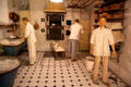 Model bakery working area including working table & ovens at Museum of Bread and Art. Ulm, Germany.