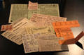 Post WW II German ration cards for wide-range of goods at Schwörhaus museum. Ulm, Germany.
