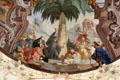 Detail of ceiling fresco depicting Benedictines proselytizing foreign peoples in library of Kloster Wiblingen. Ulm, Germany.