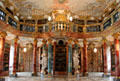 Gallery, pillars & statuary in library at Kloster Wiblingen. Ulm, Germany.
