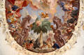 Fresco depicting Benedictines proselytizing foreign peoples in library of Kloster Wiblingen. Ulm, Germany.