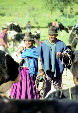 Locals buy and barter animals at the market in famous market of Otavalo. Ecuador.
