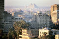 View of the pyramids from Cairo. Egypt