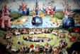 Garden of Delights fantasy painting by Hieronymus Bosch in Prado Museum. Madrid, Spain.