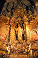 St Pacià altarpiece by Joan Roig over of death of St Francis Xavier sculpture by Andreu Sala at Barcelona Cathedral. Barcelona, Spain.