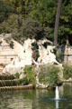 Pair of winged beasts on Cascade fountain in Ciutadella Park. Barcelona, Spain.