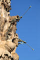 Heralds with trumpets on Nativity Facade at Sagrada Familia. Barcelona, Spain.