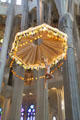 Suspended crucifix & baldachin at Sagrada Familia. Barcelona, Spain.
