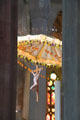 Suspended crucifix & baldachin at Sagrada Familia. Barcelona, Spain.