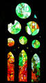 Modern stained glass in Sagrada Familia. Barcelona, Spain.