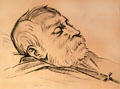 Antoni Gaudí on his death bed at Sagrada Familia, Barcelona