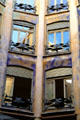 Central courtyard windows of Casa Milà. Barcelona, Spain.