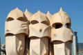 Gaudi's space-alien chimneys atop Casa Milà, Barcelona
