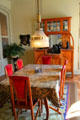 Dining room with Art Nouveau furniture in museum apartment at Casa Milà. Barcelona, Spain.