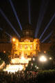 Palau Nacional on Montjuïc hill at night. Barcelona, Spain.
