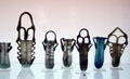 Double unguent glass bottles from Palestine at Museu d'Arqueologia de Catalunya. Barcelona, Spain.