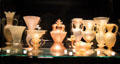 Glass gerres lamps from Castella at Museu d'Arqueologia de Catalunya. Barcelona, Spain.