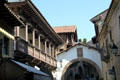 Casa Ramos from Castile & Leon & Arc of Maya from Navarre at Poble Espanyol. Barcelona, Spain.