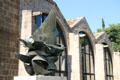 Battle of Lepanto monument outside Barcelona Maritime Museum. Barcelona, Spain.